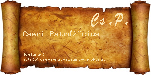 Cseri Patrícius névjegykártya